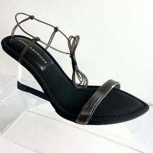 Good American Heels Womens Sz 8.5 Black Strappy Cinder F*cking Rella $260 Nib